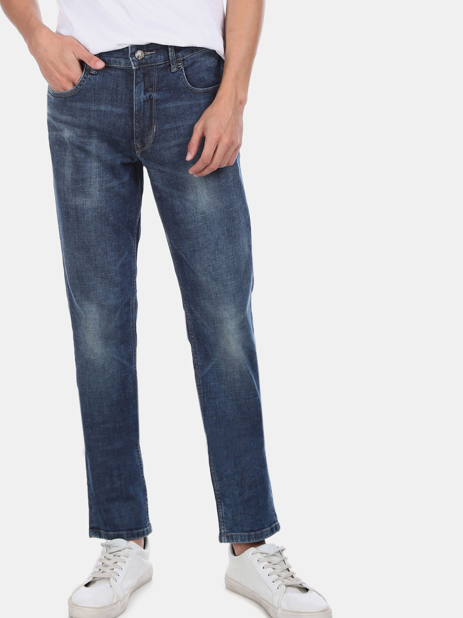 Buy U.S. Polo Assn. Men Blue Mid Rise 