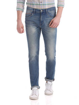U.S. POLO ASSN. - Blue Brandon Slim Fit Whiskered Jeans