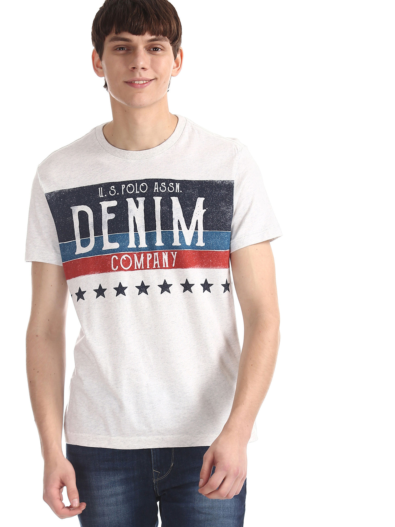 White Printed Casual T-Shirt 