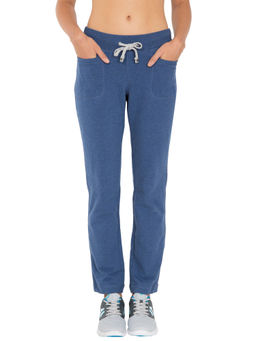 Jockey - UL07 Women Super Combed Cotton French Terry Track Pant - Denim Blue Melange