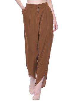 Uptownie - Brown Crepe Tulip Pant