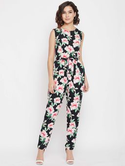 Uptownie - Women Black Crepe Keyhole Jumpsuit