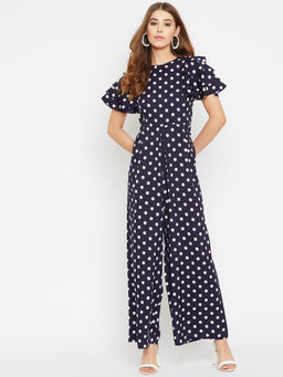 Uptownie - Printed Blue Full Length Jumpsuit