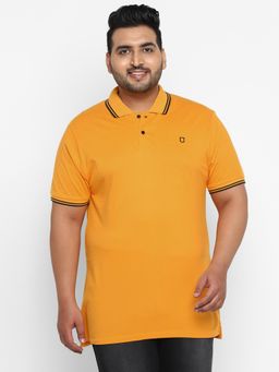Urbano Plus - Men's Mustard Solid Regular Fit Polo T-Shirt