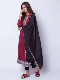 Biba - Black Solid Dupatta