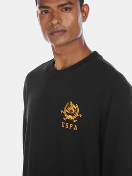 U.S. POLO ASSN. Sweatshirts : Buy U.S. Polo Assn. Men Black Round Neck  Solid Sweatshirt Online | Nykaa Fashion