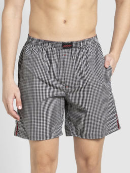 Jockey - US23 Men Super Combed Mercerized Cotton Printed Boxer Shorts - Assorted Checks