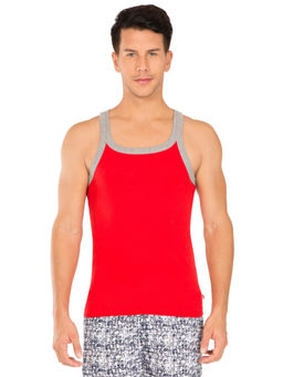 Jockey - Red Bias & Grey Melange Fashion Vest