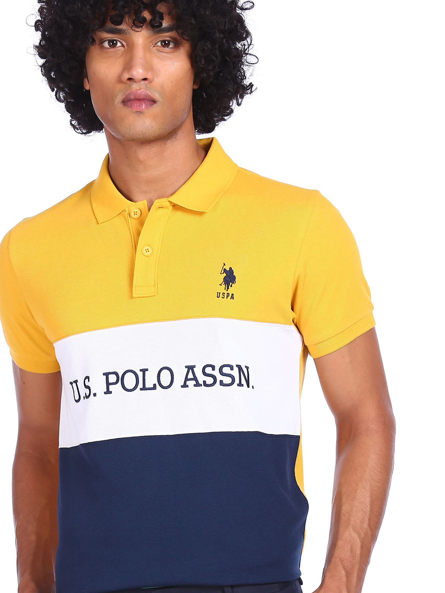 us polo assn yellow t shirt