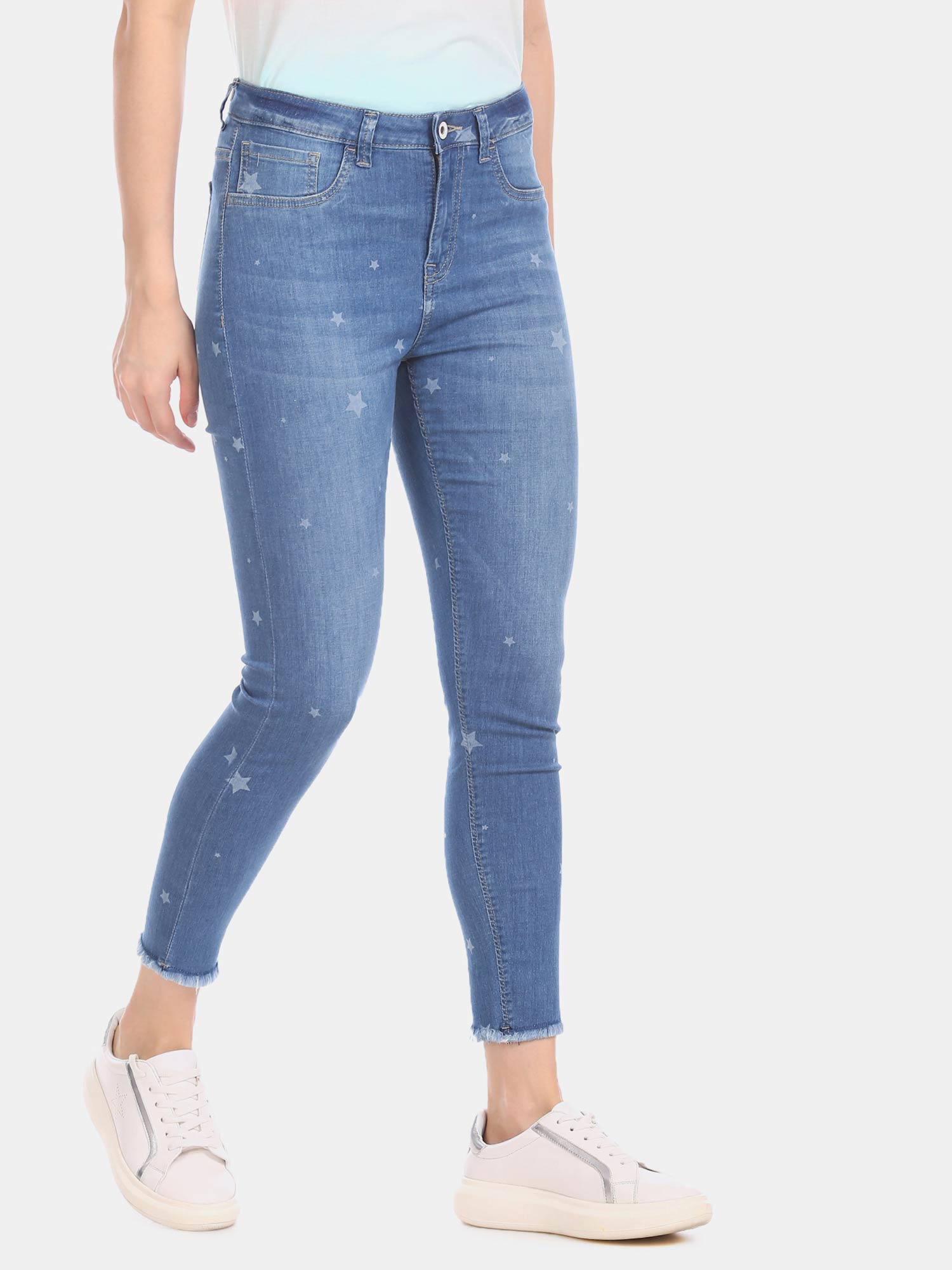 Buy U.S. Polo Assn. Blue High Waist Raw 