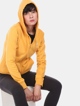 U.S. POLO ASSN. - Women Yellow Hooded Solid Sweatshirt