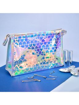 Visual Echoes - Holographic Travel and Make up Pouch - Heart