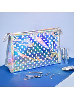 Visual Echoes - Holographic Travel and Make up Pouch - Polka Dot