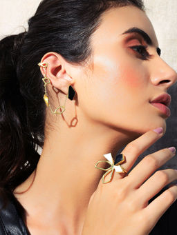 VARNIKA ARORA - Droopy Black Ear Cuff