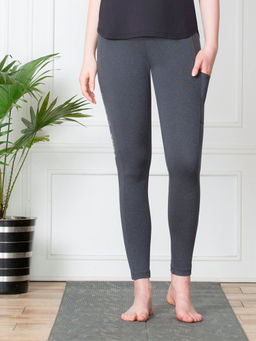 Van Heusen Woman Lingerie and Athleisure - Van Heusen Women Proactive Snug Fit & High Stretch Yoga Pants - Charcoal