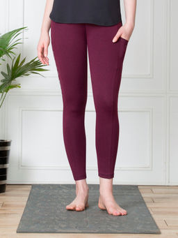 Van Heusen Woman Lingerie and Athleisure - Van Heusen Women Proactive Snug Fit & High Stretch Yoga Pants - Potent Purple