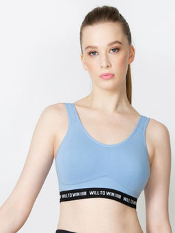 Van Heusen Woman Lingerie and Athleisure - Van Heusen Women Proactive Antibacterial & Wireless Sports Bra - Light Blue