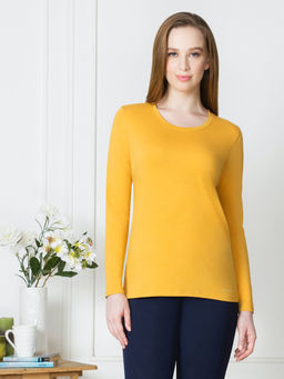 Van Heusen Woman Lingerie and Athleisure - Van Heusen Women Antiviral & High Stretch Lounge T-Shirt - Honey Gold