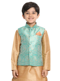 Vastramay - Boys Green Nehru Jacket
