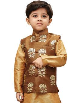 Vastramay - Boys Coffee Brown Nehru Jacket