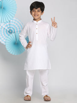 Vastramay - Boys' White Kurta Pyjama (Set of 2)