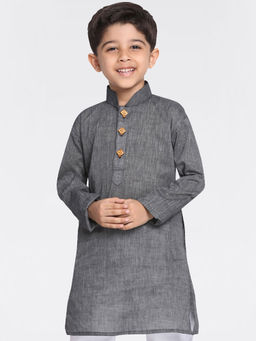 Vastramay - Boys' Handloom Black Kurta