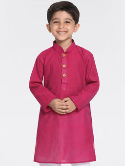 Vastramay - Boys' Handloom Purple Kurta