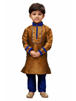 Vastramay - Boys Coffee Brown Kurta Pyjama Set (Set of 2)