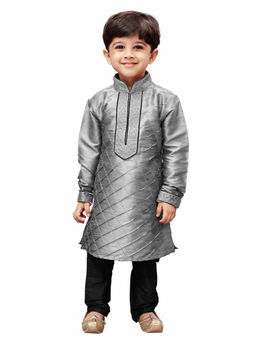 Vastramay - Boys Grey Kurta Pyjama Set (Set of 2)