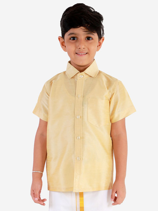 boys gold dress shirt Kids Black and Gold Lurex Stripe Western Dress Shirt, L