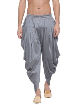Vastramay - Men Grey Silk Blend Dhoti