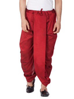 Vastramay - Maroon Silk Blend Dhoti