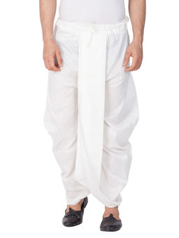 Vastramay - White Silk Blend Dhoti
