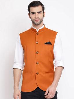 Vastramay - Orange Nehru Jacket