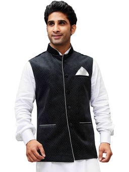 Vastramay - Black Velvet Ethnic Jacket