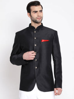 Vastramay - Black Silk Blend Jodhpuri