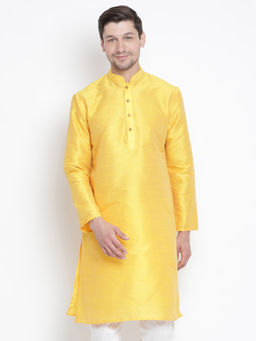Vastramay - Yellow Silk Blend Kurta