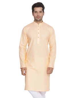 Vastramay - Beige Cotton Linen Blend Kurta