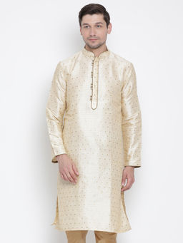 Vastramay - Gold Silk Blend Kurta