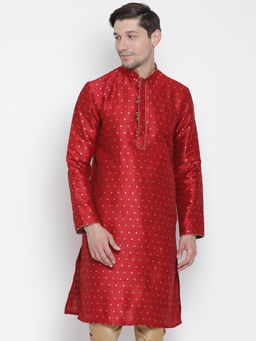 Vastramay - Maroon Silk Blend Kurta