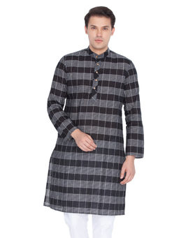 Vastramay - Black Pure Cotton Kurta