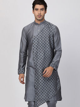 Vastramay - Grey Cotton Blend Kurta