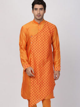 Vastramay - Orange Cotton Blend Kurta