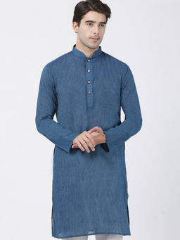 Vastramay - Blue Pure Cotton Kurta