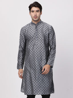 Vastramay - Grey Cotton Blend Kurta