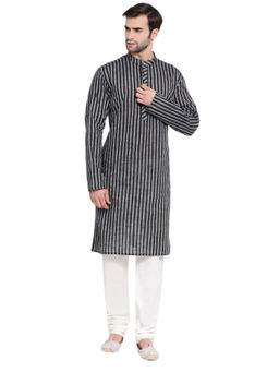 Vastramay - Men Black Pure Cotton Kurta Pyjama (set Of 2)