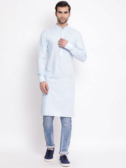 Vastramay - Blue Cotton Blend Kurta