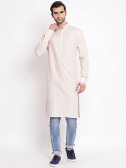 Vastramay - Cream Cotton Blend Kurta