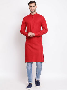 Vastramay - Maroon Cotton Blend Kurta