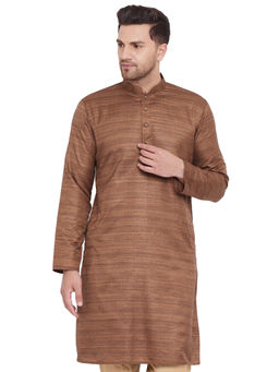 Vastramay - Men Coffee Silk Blend Kurta